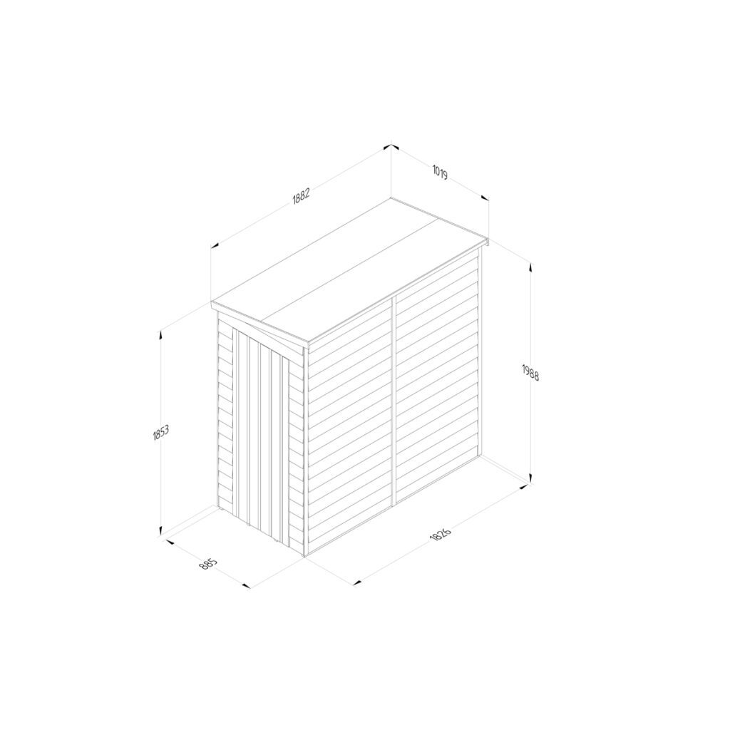 4LIFE Pent Shed 6×3 – Single Door – No Windows 5013053200322 2